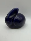 Vintage Van Briggle Pottery Cobalt Blue Bunny Rabbit Figurine Signed