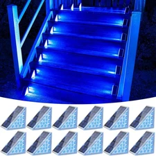 VOLISUN Solar Stair Lights 12 Pack, Solar Step Lights Outdoor Waterproof IP67,