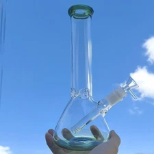 10inch Heavy Glass Bong Water Pipe Smoking Pipes Hookah Green Base Hookah