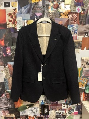 Never Worn GANT Rugger The Donegal Classic Blue Peak Lapel Men's Blazer Size 46 