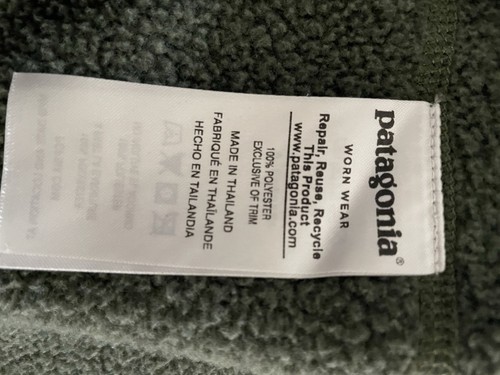 Patagonia Men’s Better Sweater Green Quarter 1/4 Zip Fleece Jacket Sz medium - Picture 5 of 5