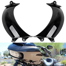 ABS Black Front Headlight Fairing Vents Fit For Harley Road Glide Ultra FLTRU