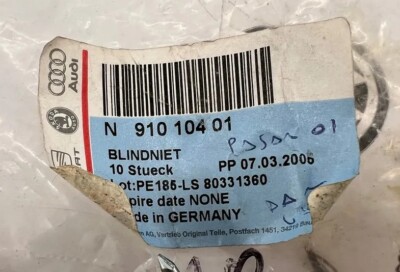 Genuine Volkswagen Pop Rivet 4,8X15 10 Pcs n91010401 | eBay