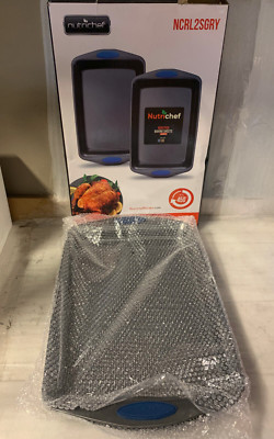 Nutrichef Kitchen Oven Baking Pans Deluxe Nonstick Gray Coating