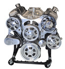 SBC Chevy 327 350 400 Aluminum Front Drive Serpentine Pulley & Bracket Kit 8 Rib