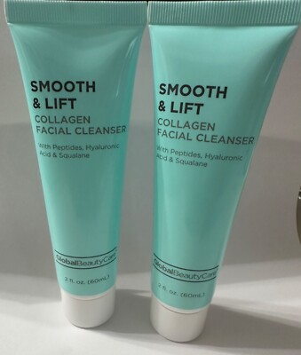 Global Beauty Care Smooth & Lift Collagen Facial Cleanser New 2 Oz 60ml Set of 2