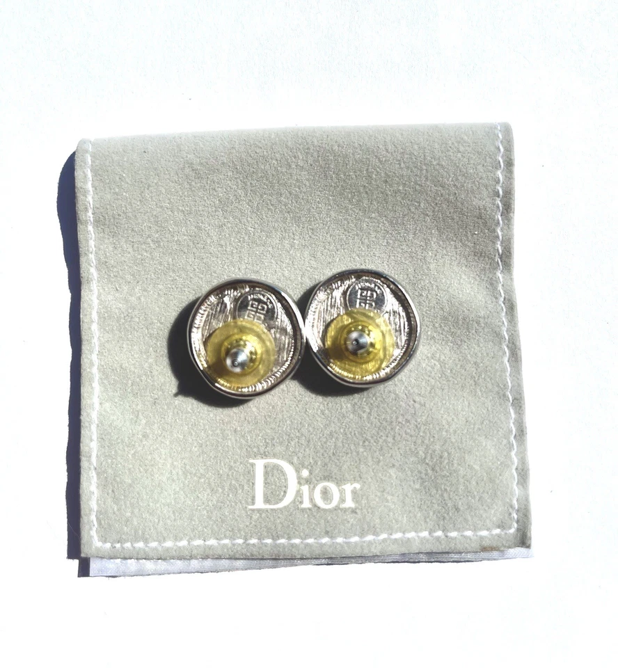 Pendientes de plata Givenchy vintage años 80 auténticos estampados joyería de moda Foto 2 de 2