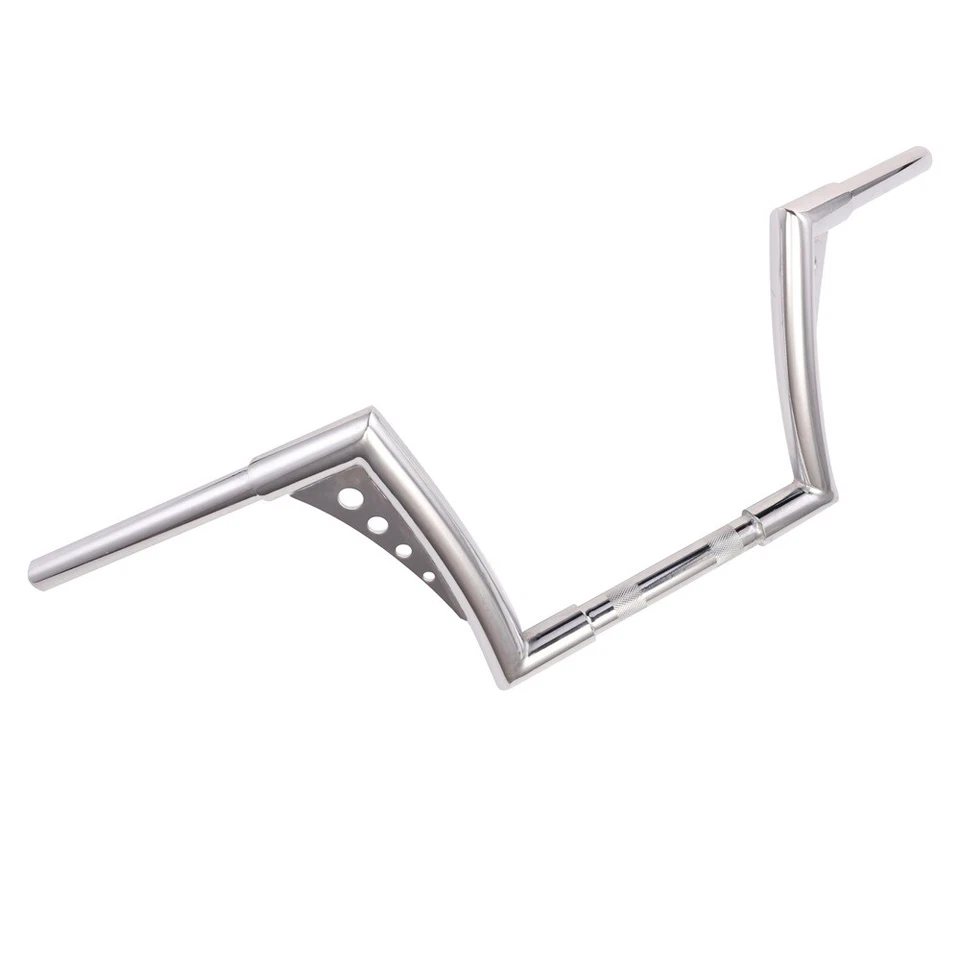 Chrome 10" Rise 1-1/4" Ape Hanger Handlebar For Harley Sportster Softail Dyna Foto 4 de 4