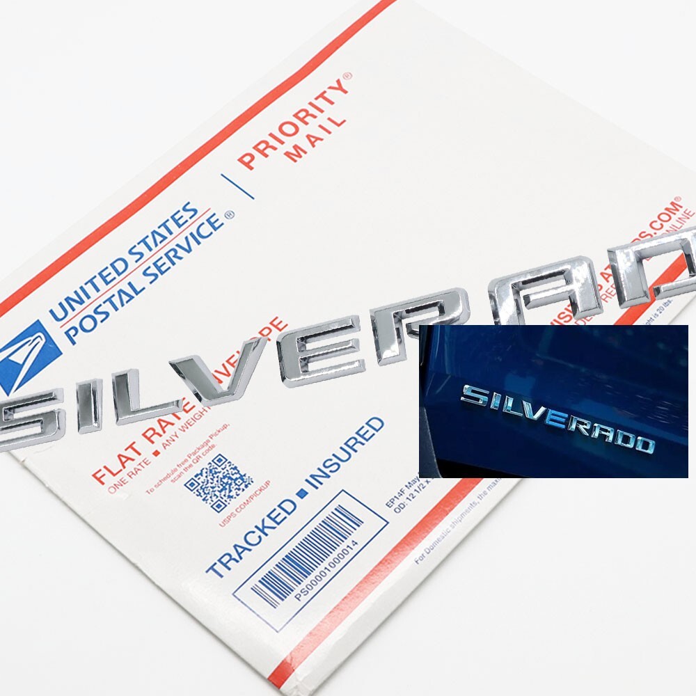Nameplates Letters Emblem For Silverado Door Tailgate Badge Gloss Chrome