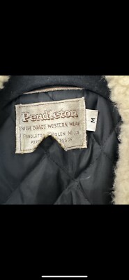 70s Pendleton High Grade Navajo Blanket Jacket Mens M Wool Sherpa