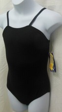 CAPEZIO Black CAMISOLE LEOTARD MICROFIBER Shelflined TB49 child Ladies szs