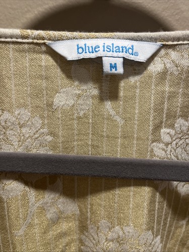 Blue Island Para Mujer Dorado/Tostado Encubrimiento M Boho Volantes Cuentas Corbata Playa Piscina Verano - Imagen 3 de 13