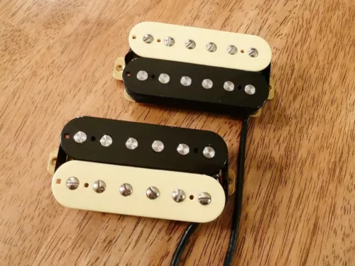 HUMBUCKER PICKUP SET ZEBRA  ALNICO 2 MAGNETS VINTAGE OUTPUT FOUR CONDUCTOR WIRED