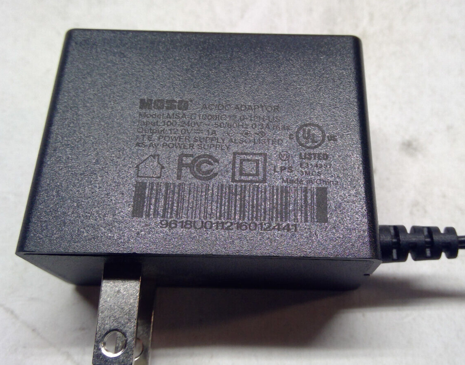 Genuine - MOSO AC/DC Adapter 12V 1A Model MSA-C1000IC12 0-12H-US | eBay