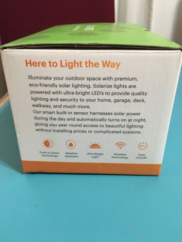 Solarize 4 Solar Gutter Lights White Plastic 6-8 Hour Charge, pre-owned not used - Picture 3 of 8