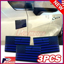 3 x Police USA Flag Truck Fender Tailgate Hood Decal Metal Emblem Badge 3 by 5
