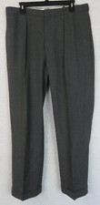 Mens Vintage Polo Ralph Lauren Wool Gray Pleated Dress Pants Slacks 35x30