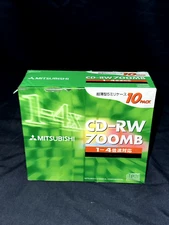 MITSUBISHI CD-RW 700MB RECORABLE BLANKS JAPAN 10 Pack NEW SEALED