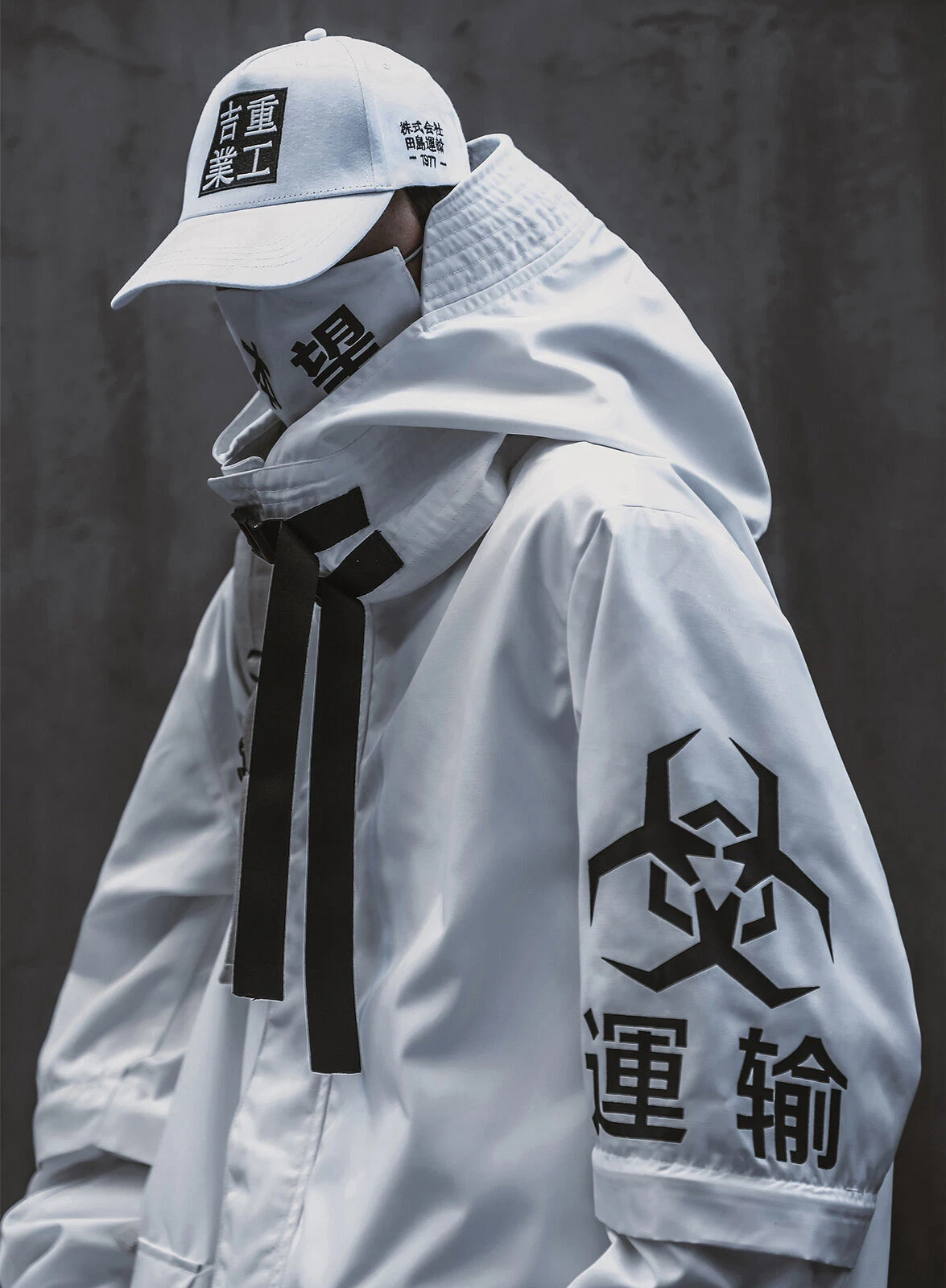 Niepce Techwear Atom Bomb Cyberpunk Windbreaker Urban Hip Hop Hooded Coat Jacket - product detail image 9