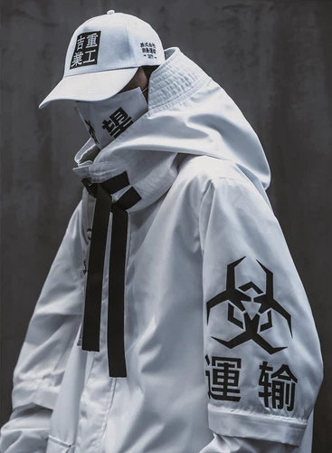Niepce Techwear Atom Bomb Cyberpunk Windbreaker Urban Hip Hop Hooded Coat Jacket image 9