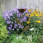 Red Gold Rose Flower Garden Stake Ornament Standing Metal Outdoor Christmas Gift