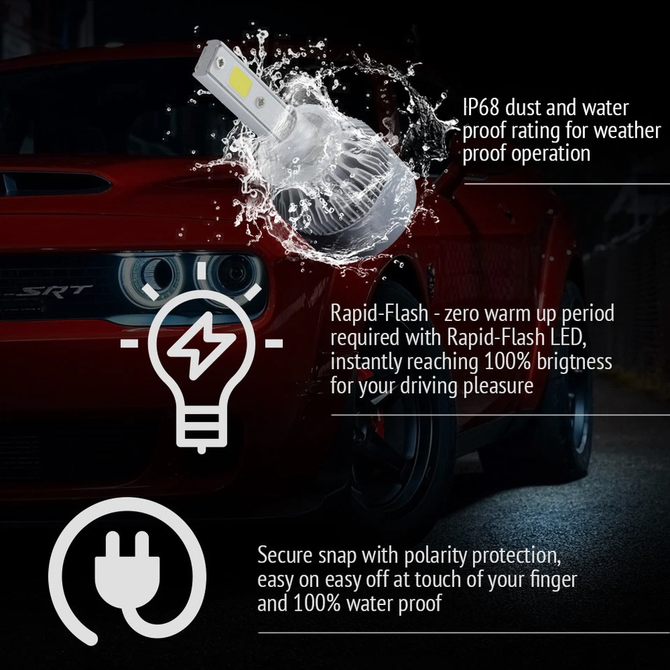 Комплект светодиодных противотуманных фар XENTEC 893 белые для Mitsubishi Galant 1998-2003 годов выпуска - Изображение 4 из 4