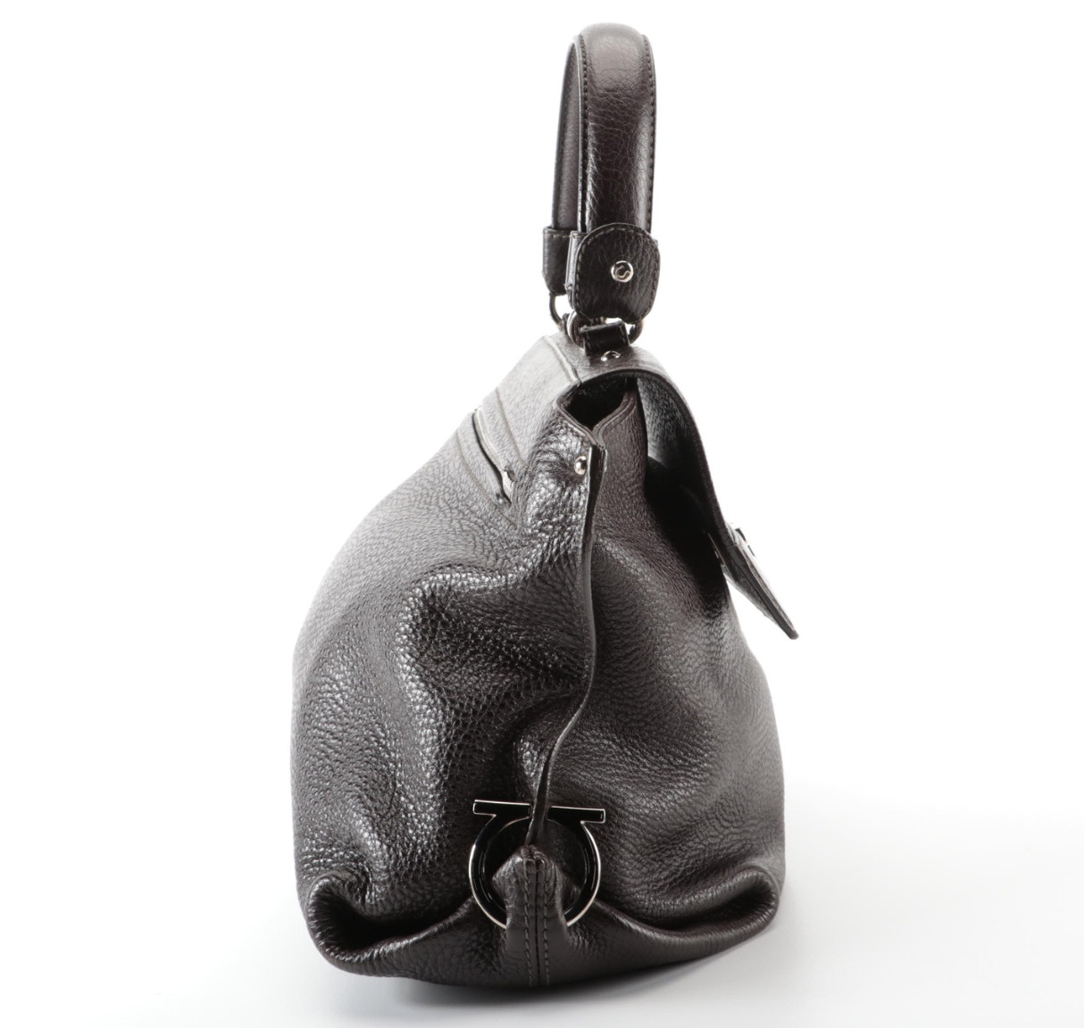 Salvatore Ferragamo Medium Sofia Satchel in Dark Brown Grained Leather image 4