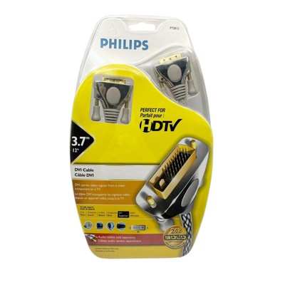 Philips HDTV DVI - 24k Gold Plated Connectors 12 ft Cable # P72812 New/Sealed