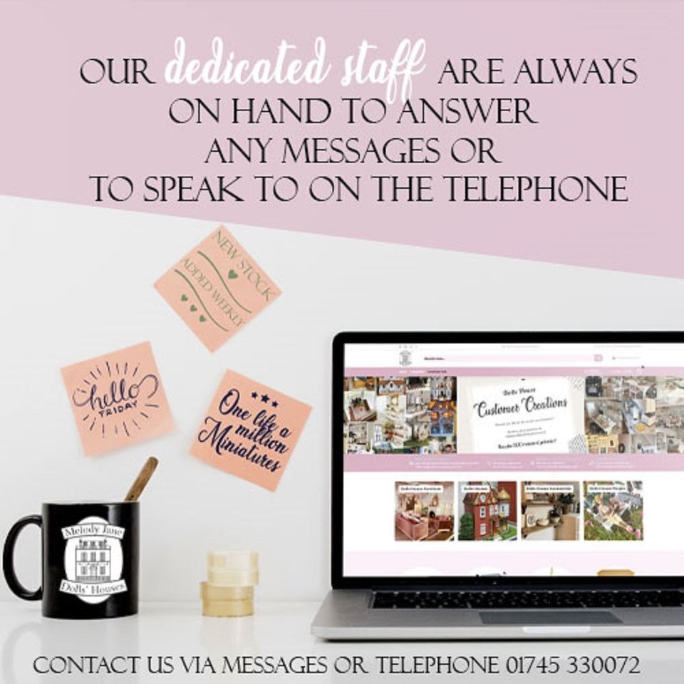 Dolls House Mahogany Dressing Table Stool Floral Seat Bedroom Furniture