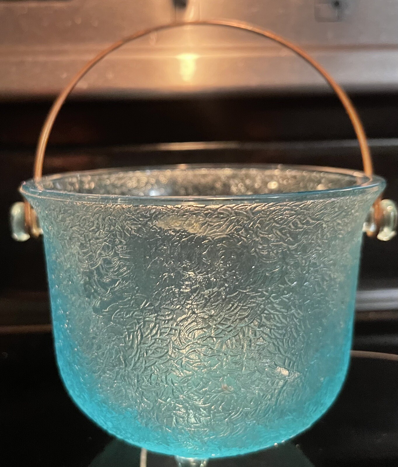 Vintage Pastel Blue Kettle /Caldron with Wire Handle eBay