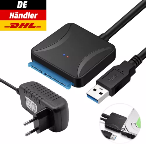 USB 3.0 auf SATA Adapter: 2-in-1 USB C/USB 3.0 auf SATA III Festplatten Adapter - Bild 1 von 16