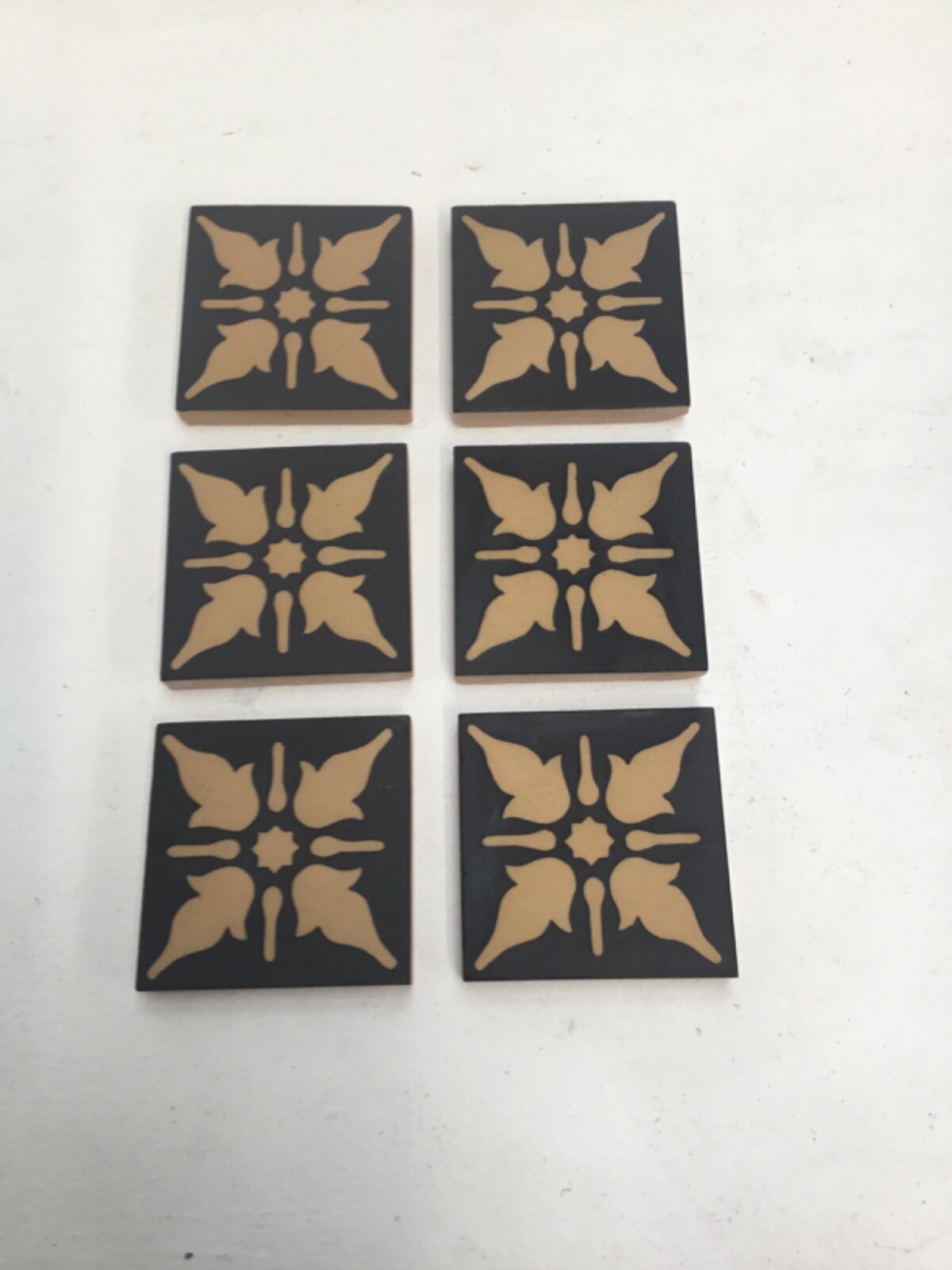 6 Reproduction encaustic Victorian floor tiles