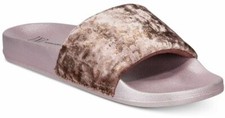 INC International Concepts Velour pool Slide Slippers Purple Blush XL 11-12