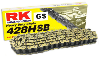 RK chain Motorrad Kette GB428HSB 428HSB gold 112 Glieder bis 125ccm