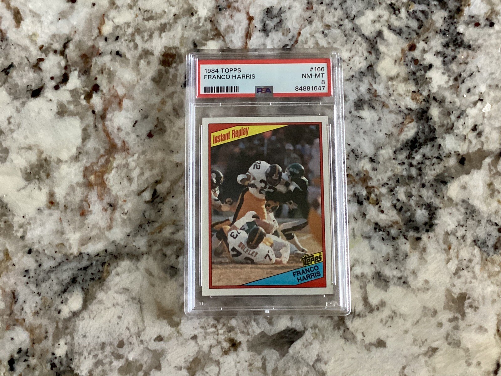FRANCO HARRIS PSA 8 NM MINT 1984 TOPPS INSTANT REPLAY #166 HOF STEELERS GREAT!