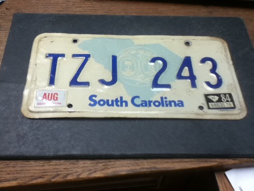 Sc State Tags License Plate Tag Vintage South Carolina SC State Emblem TZJ 243 1984 ...