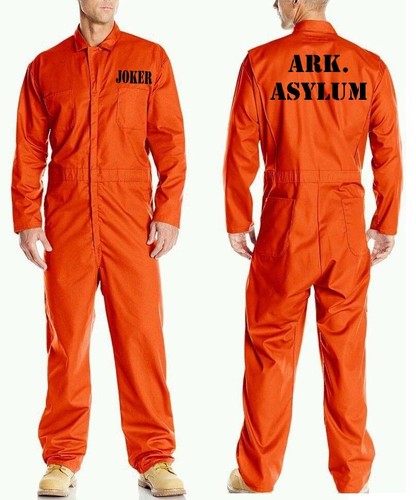 JOKER ASYLUM Prison Jail Costume 