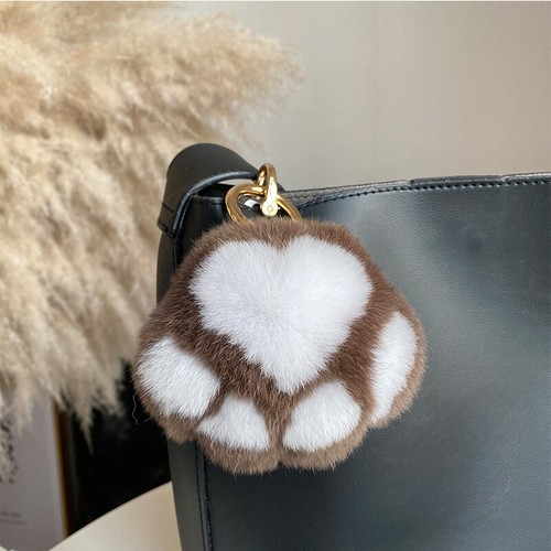 Rabbit Fur Pompom Keychain Ball Fluffy Fur Pendant Charm Bag Car Keyring - Picture 22 of 46
