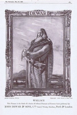 DEWARS WHISKY William Wallace; Famous Scots #6 - Antike Werbung 1913