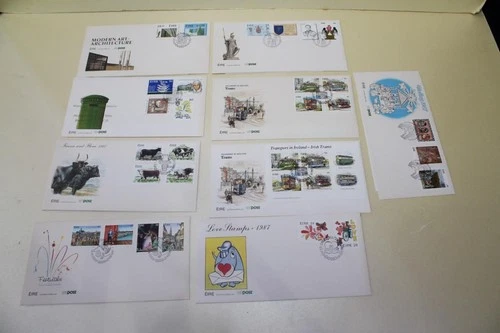 IRELAND EIRE 1987 9 x FIRST DAY COVERS FDC STAMP COLLECTION & SOME USED  #84