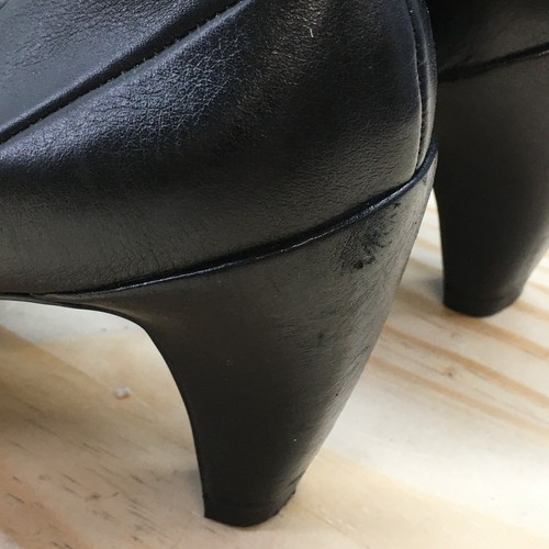 TSUBO Heels Womens 7.5 Dufay Casual Slip On Pumps Black Leather Cone Heels - Picture 13 of 21