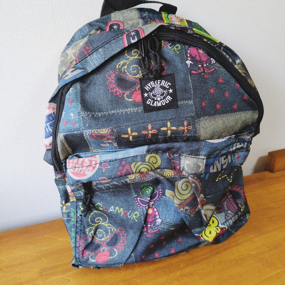 Hysteric Glamour Nylon Mini Backpack Denim Style Patchwork Print