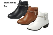 Girls Brown White,Tan,Black fall boots shoes sizes 9-4