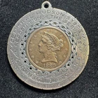 1880 $5 Liberty Head Gold Coin 900 Gold w/ Sterling Bezel Engraved McGraw Award