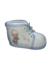 The ENESCO Precious Moments  Jesus Loves Me  White Shoe Coin Piggy Bank