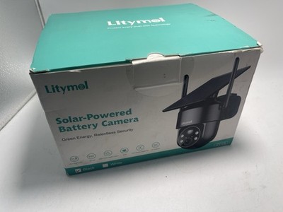 LITYMOL 2K Solar Security Camera 360° WiFi Outdoor PTZ 2-Way Audio Open Box