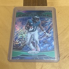 2024 Panini Prizm - Fireworks A.J. Brown #13 Green Prizm