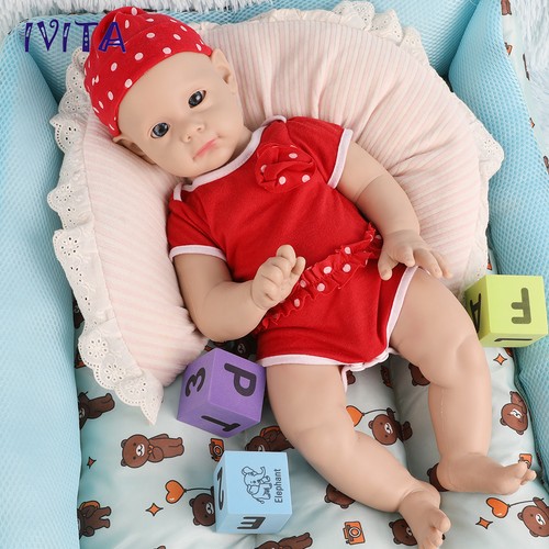 IVITA 21" Full Soft Silicone Reborn Baby Girl Newborn Silicone Doll Xmas Gift - Picture 2 of 11