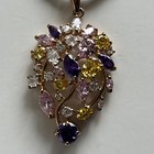 VTG Multi-Color Crystal Pendant Necklace & Matching Clip Earrings - Gorgeous! — photo 6