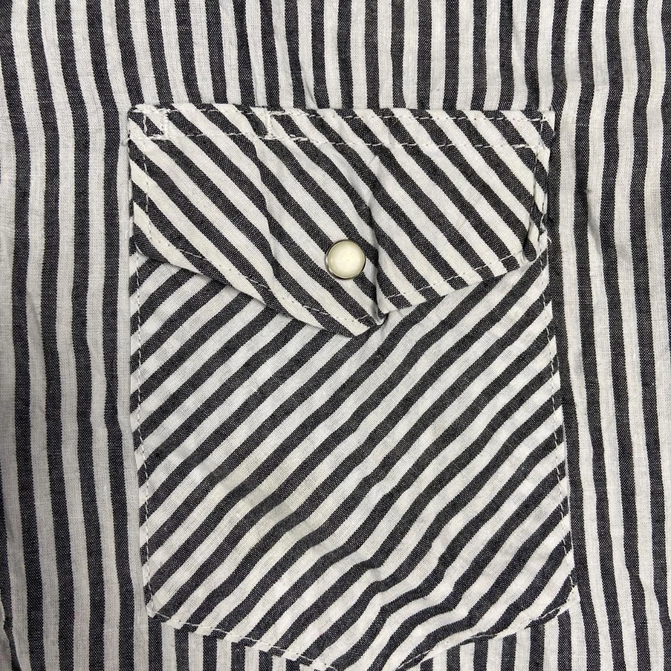 Wrangler Western Shirt Striped Patterned Long Sleeve With Chest Pockets Men S L - Image 3 of 4